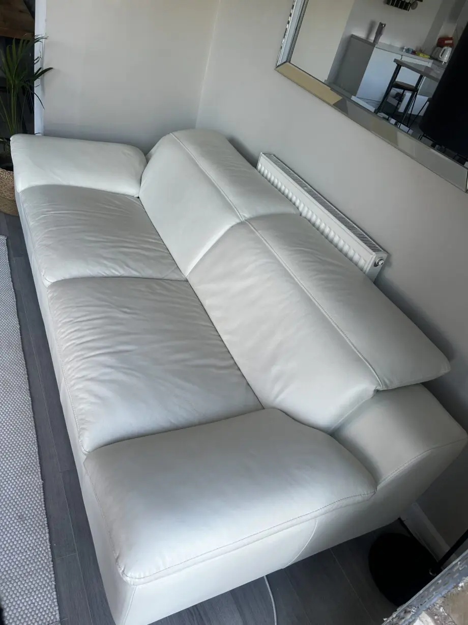 Harveys White Leather 3 Seater