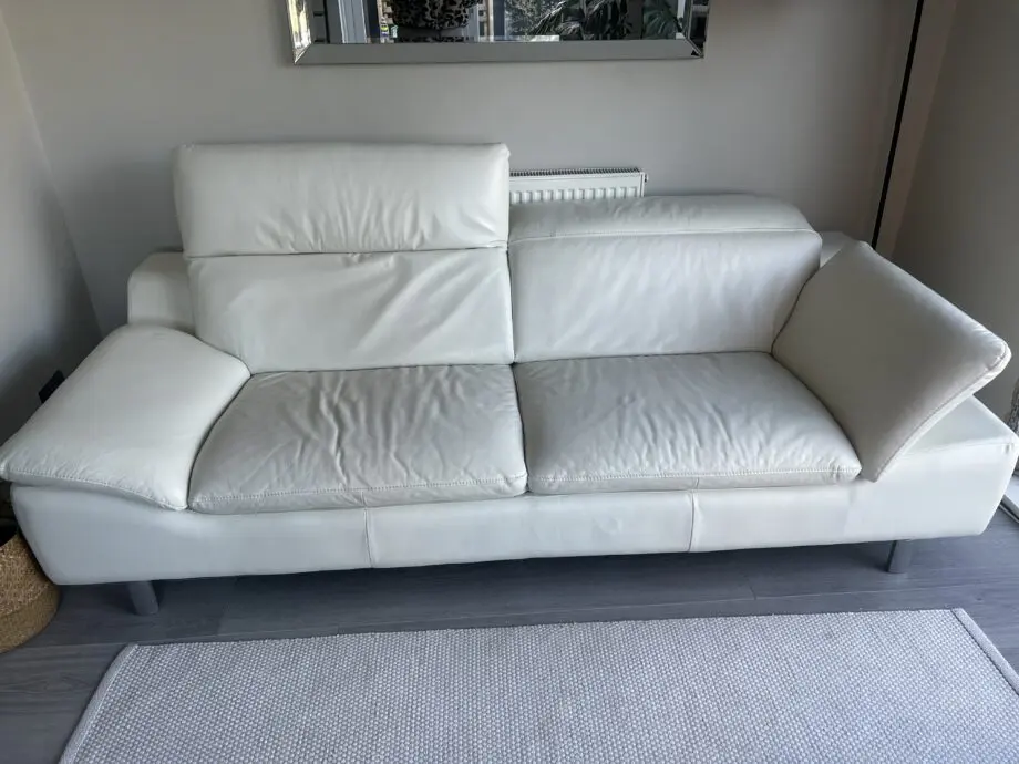 Harveys White Leather 3 Seater