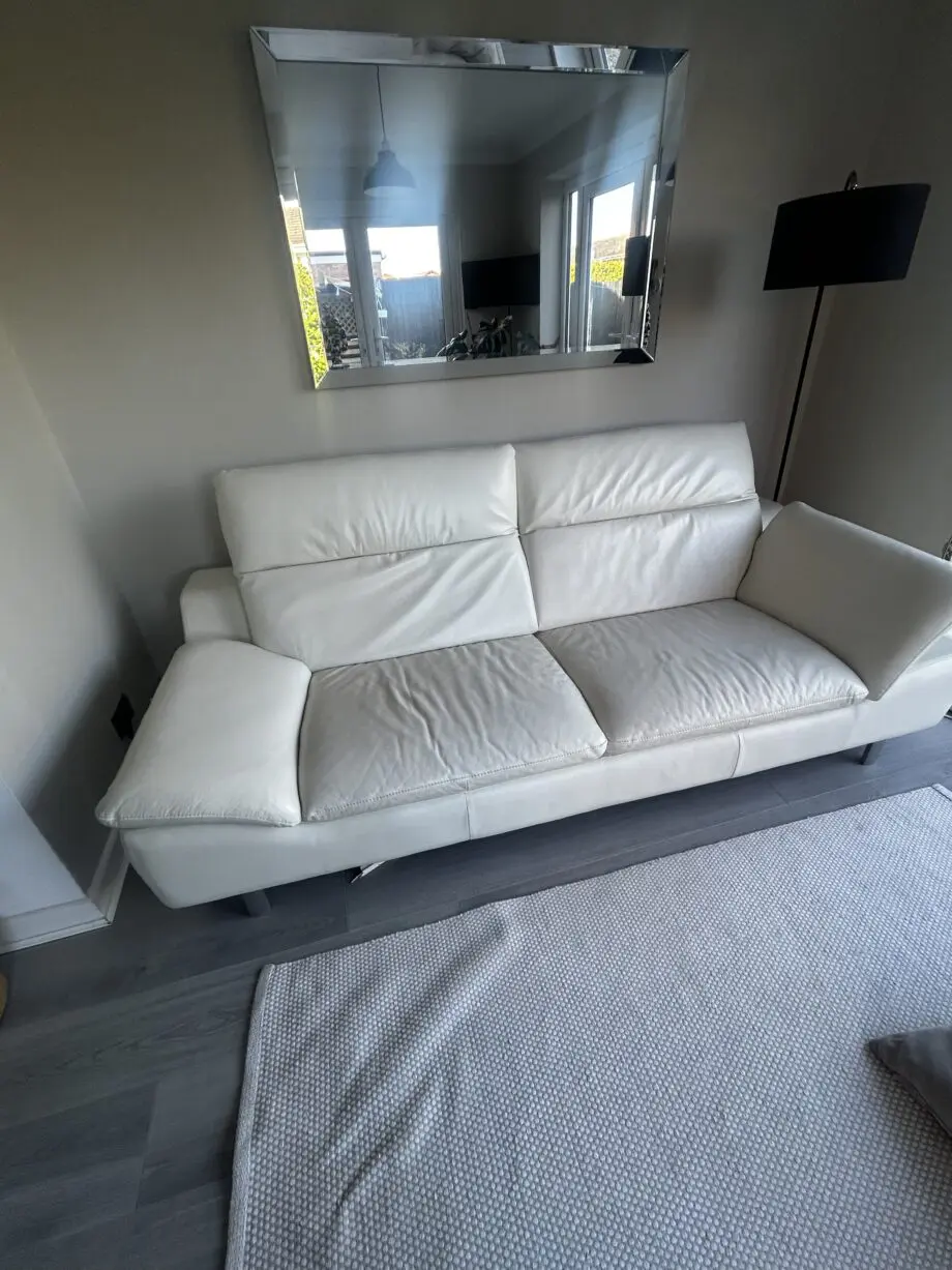 Harveys White Leather 3 Seater