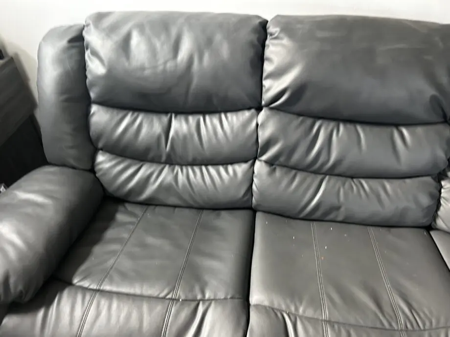 Grey corner sofa, leather