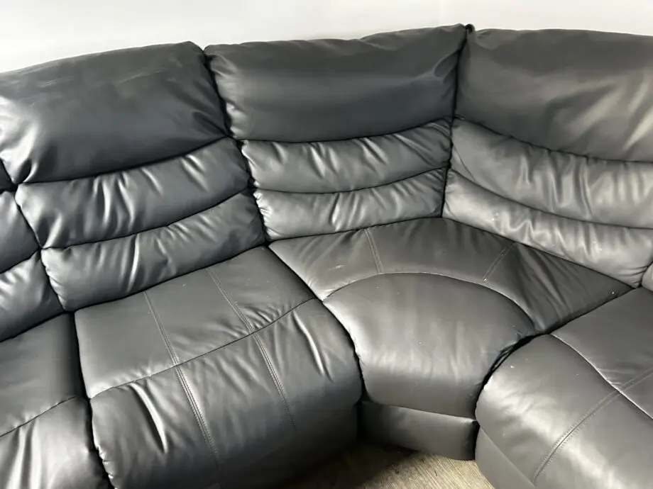 Grey corner sofa, leather