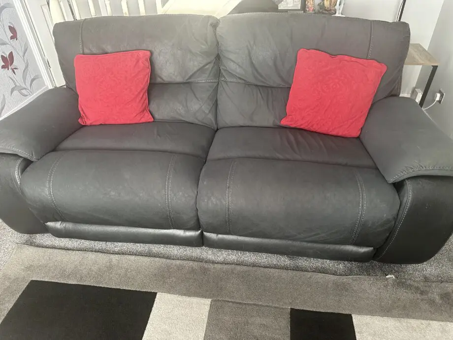 micro fibre sofas - 3 seater and 2 seater powered recliners