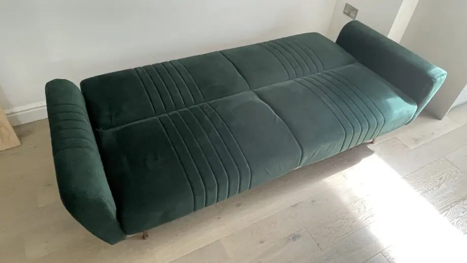 Laredoute Velvet Click Clack Sofa Bed with Copper Frame