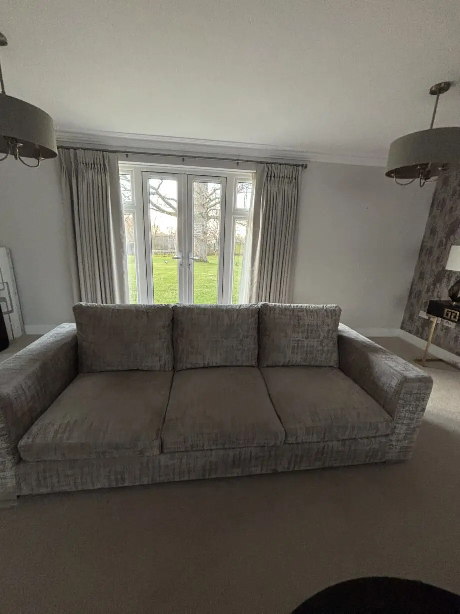 Love your home 3 seater grey abstract velvet