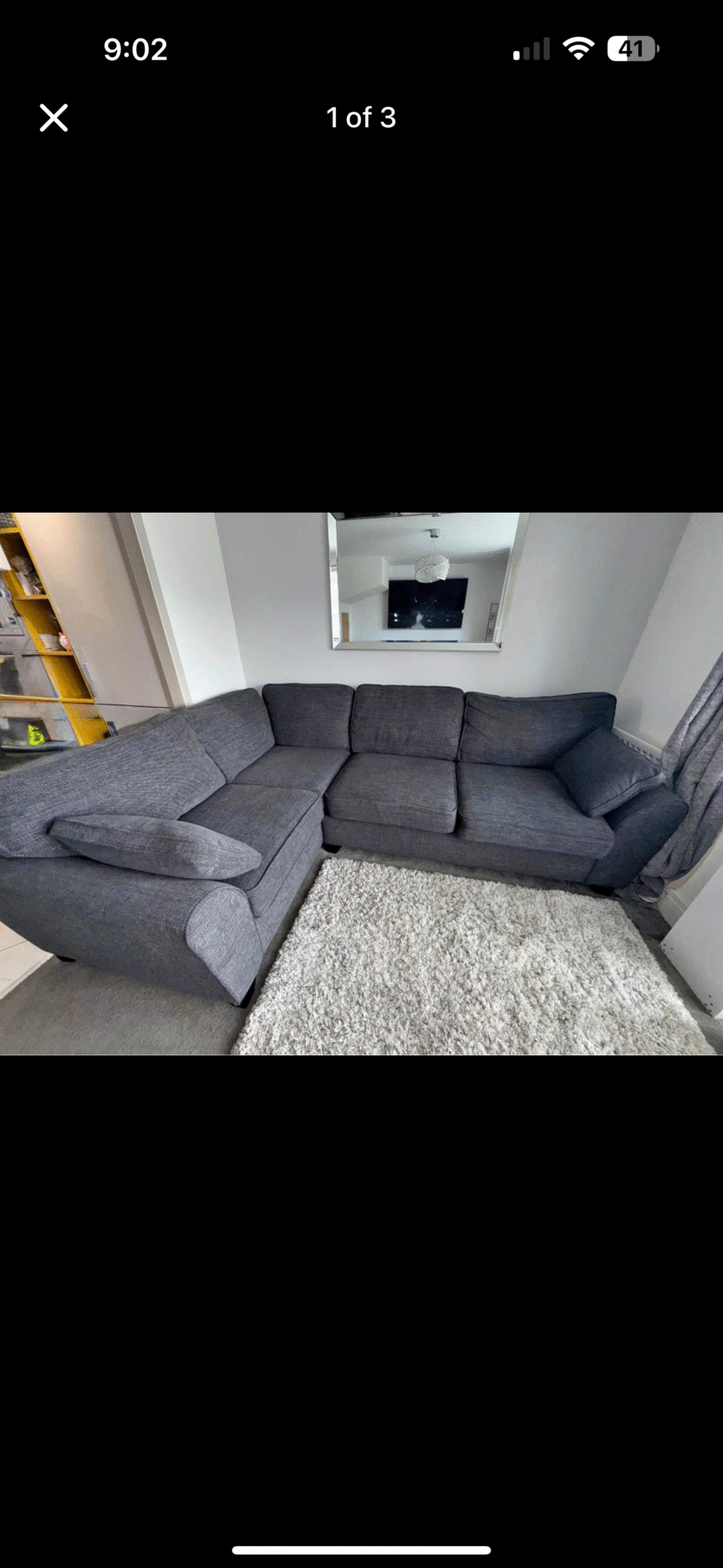Fabb furniture Charcoal Large Zara Corner sofa
