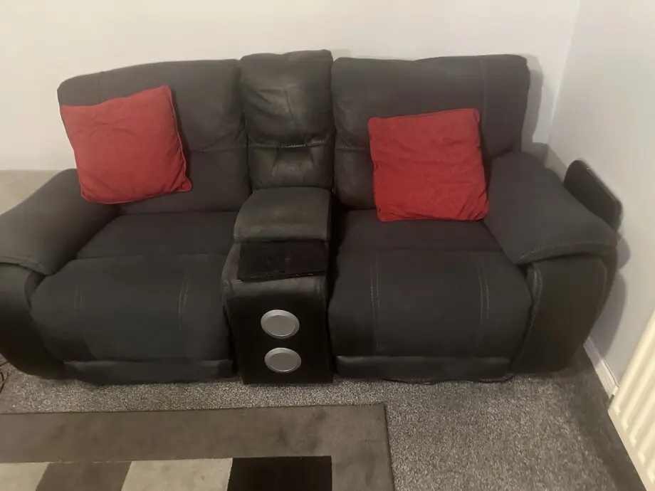 micro fibre sofas - 3 seater and 2 seater powered recliners