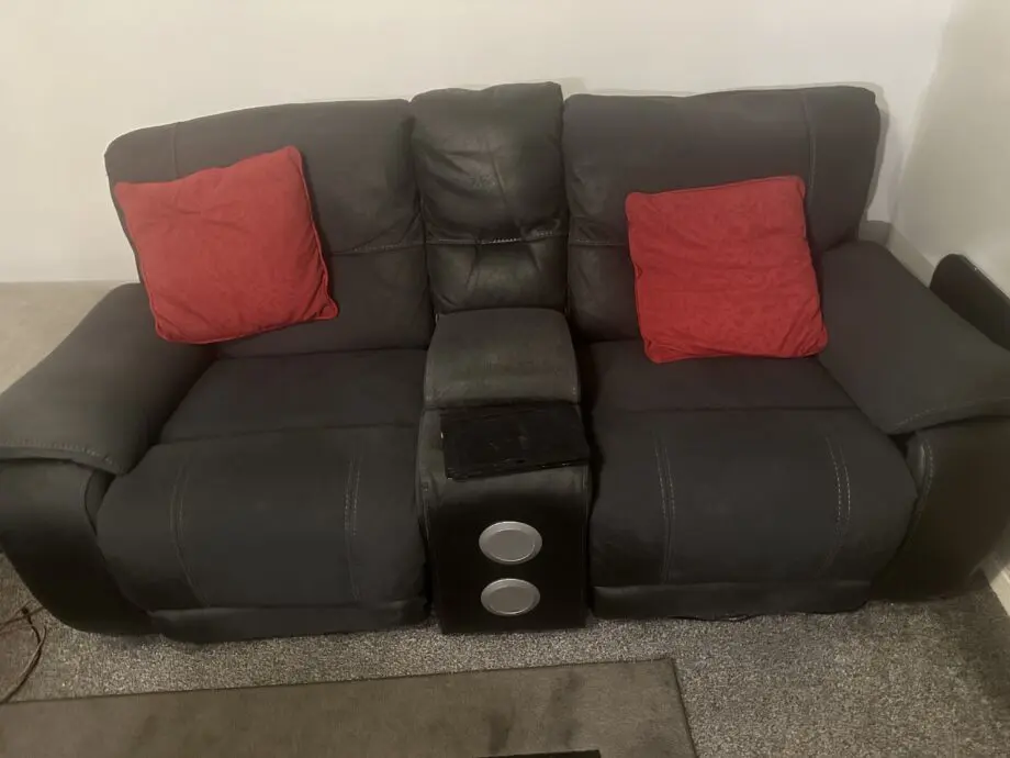 micro fibre sofas - 3 seater and 2 seater powered recliners