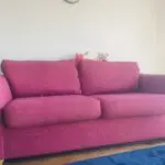 Dfs 3 seater pink fabric sofa