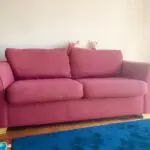 Dfs 3 seater pink fabric sofa