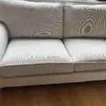 2x 3 seater Elphicks Polly sofas in grey herringbow with matching ottoman with storage
