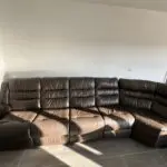 Brown Leather Recliner Sofa
