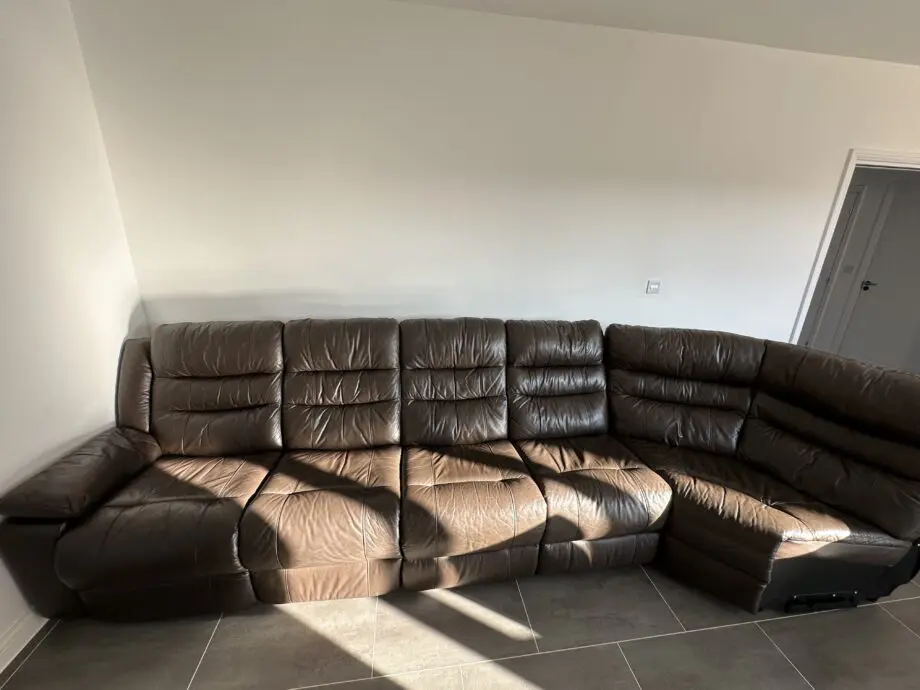 Brown Leather Recliner Sofa