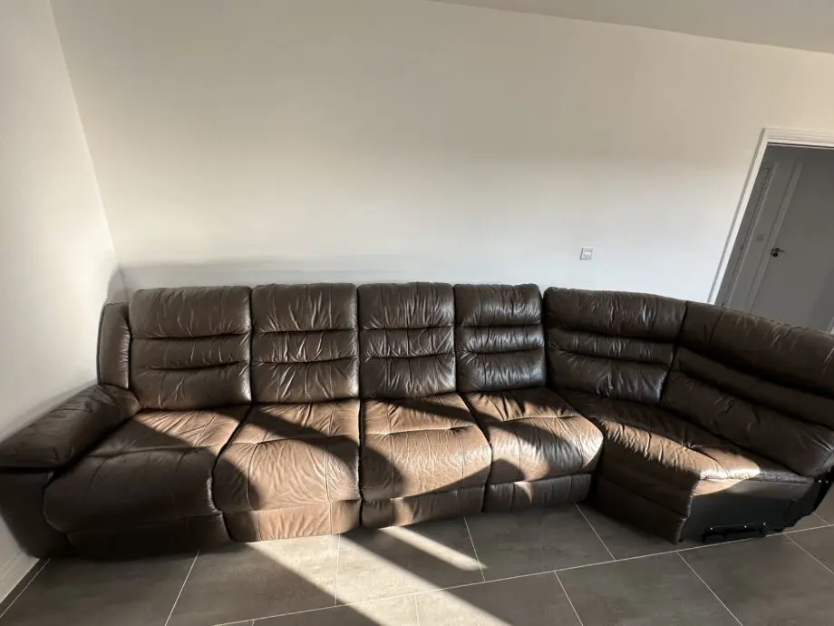Brown Leather Recliner Sofa