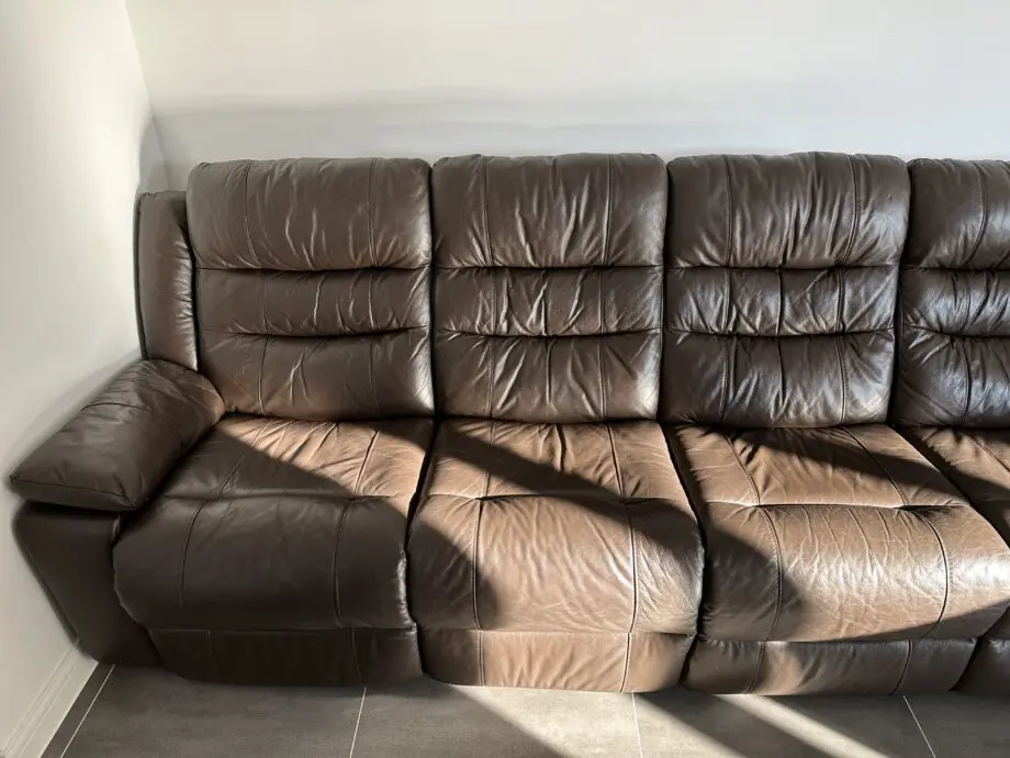 Brown Leather Recliner Sofa