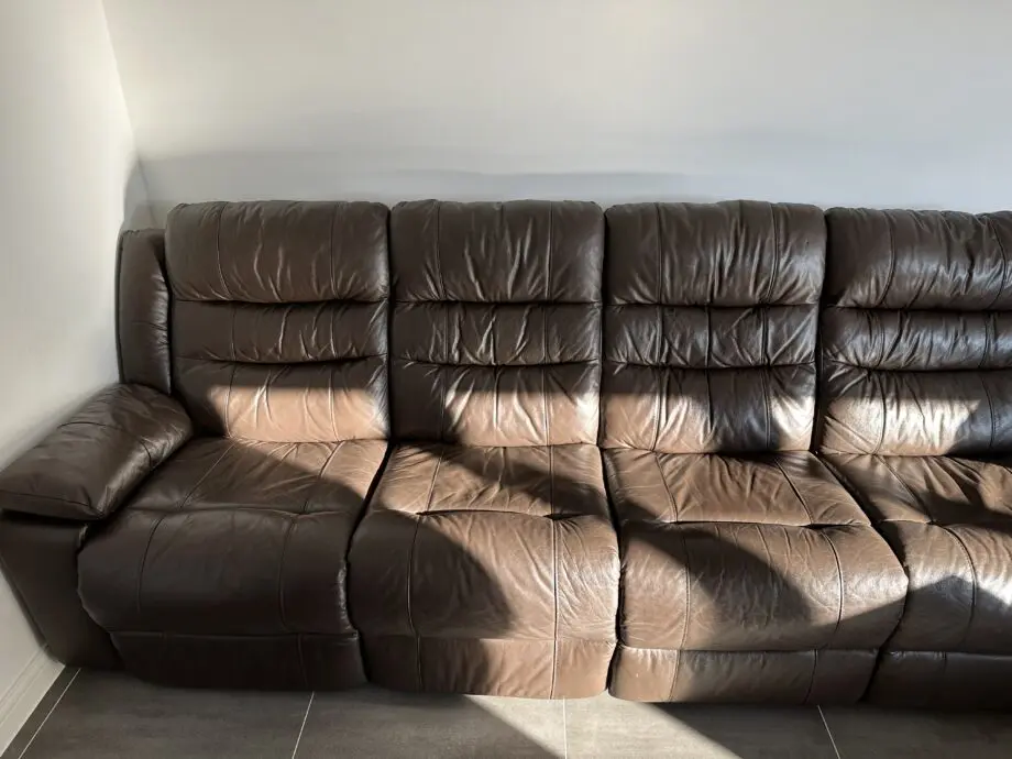 Brown Leather Recliner Sofa
