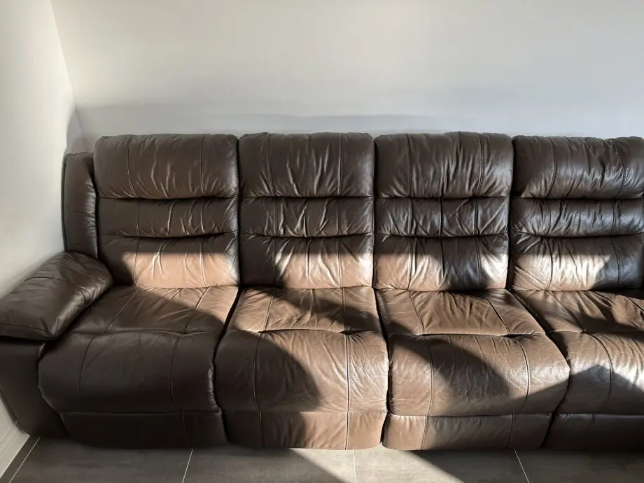Brown Leather Recliner Sofa