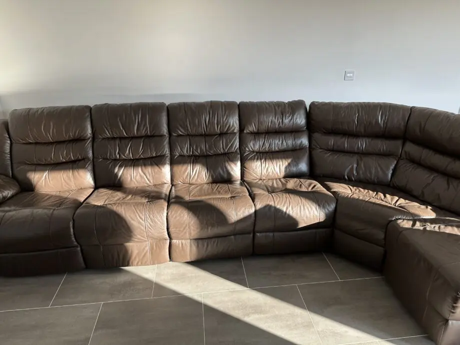 Brown Leather Recliner Sofa
