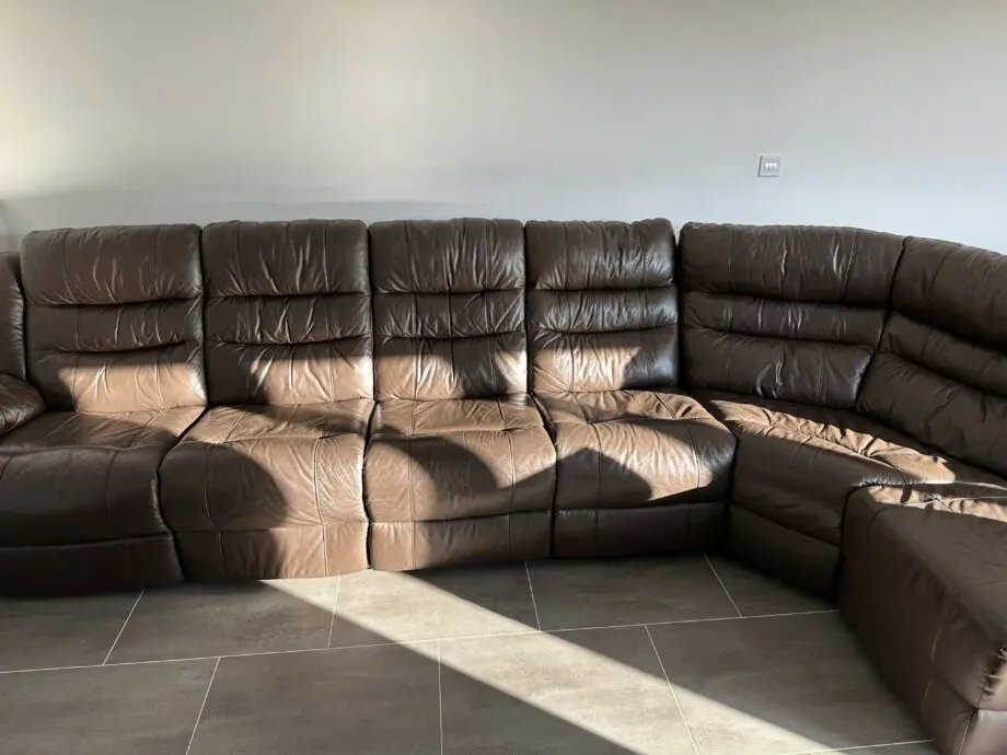 Brown Leather Recliner Sofa