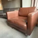 Bo Concept Osaka leather sofa and 2 chairs