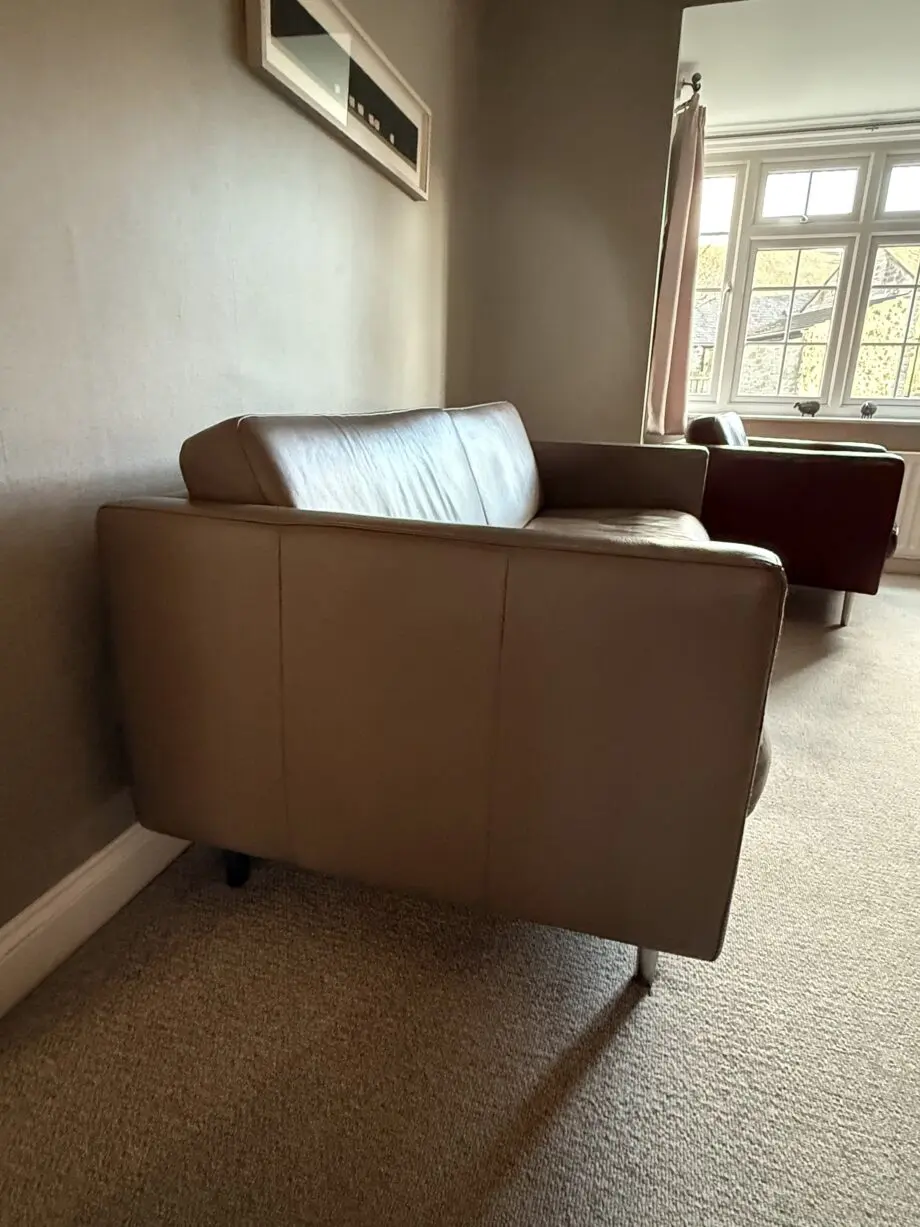 Bo Concept Osaka leather sofa and 2 chairs