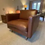 Bo Concept Osaka leather sofa and 2 chairs