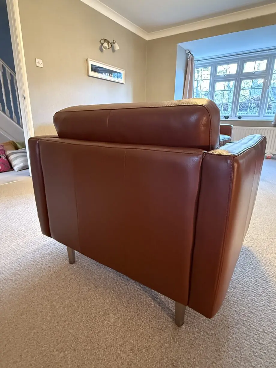 Bo Concept Osaka leather sofa and 2 chairs