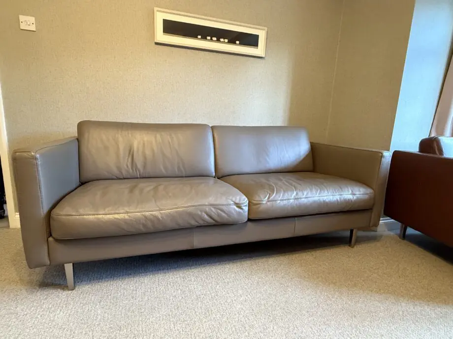 Bo Concept Osaka leather sofa and 2 chairs