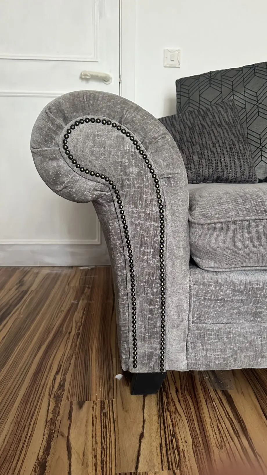 2 BIG SOFA SET - Chesterfield 2 Sofa Set - 4-Seater Corner Sofa & 3-Seater Sofa Set - grey