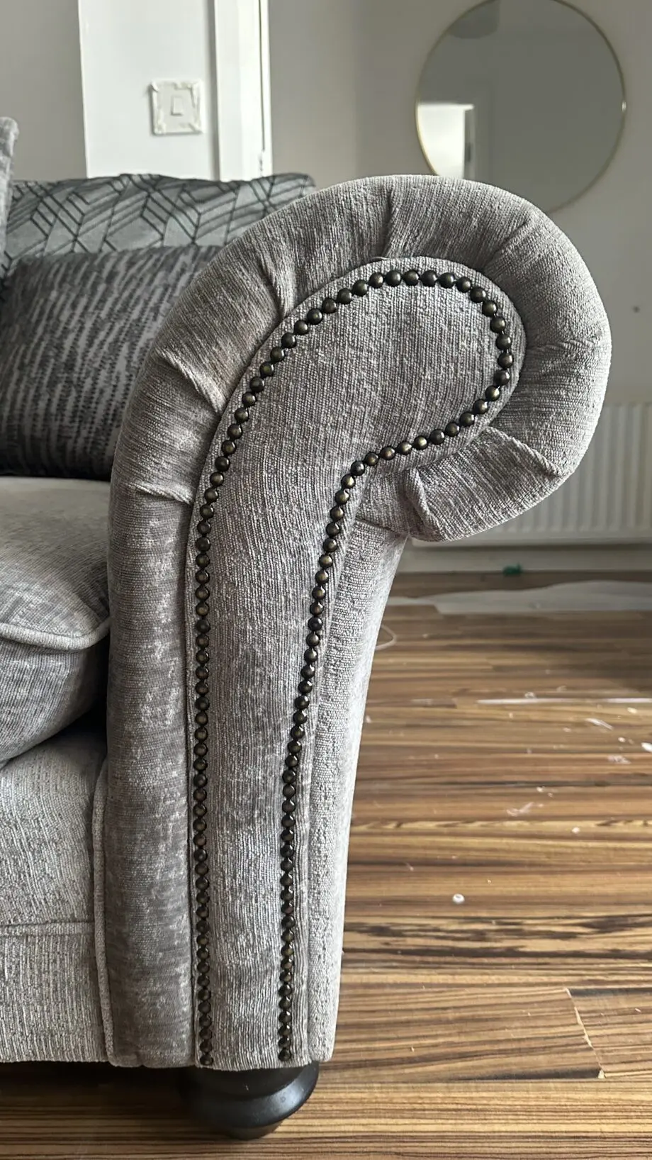 2 BIG SOFA SET - Chesterfield 2 Sofa Set - 4-Seater Corner Sofa & 3-Seater Sofa Set - grey