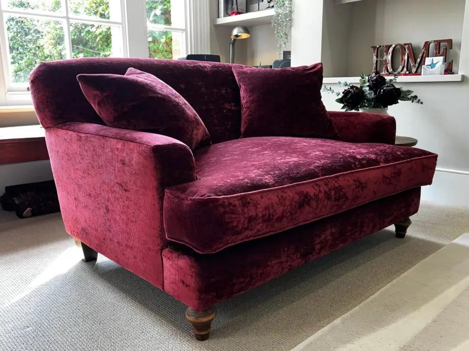 Love Seat 2 seat Crushed red velvet Barker and Stone House