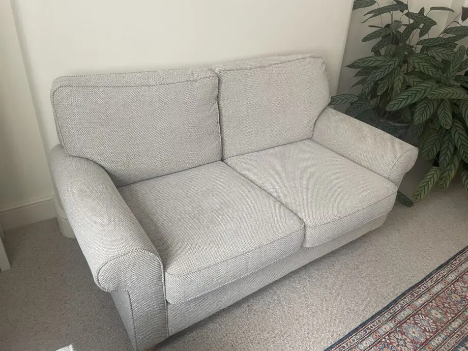 Laura Ashley 2 seater sofa in natural with light oak legs