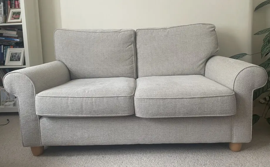 Laura Ashley 2 seater sofa in natural with light oak legs