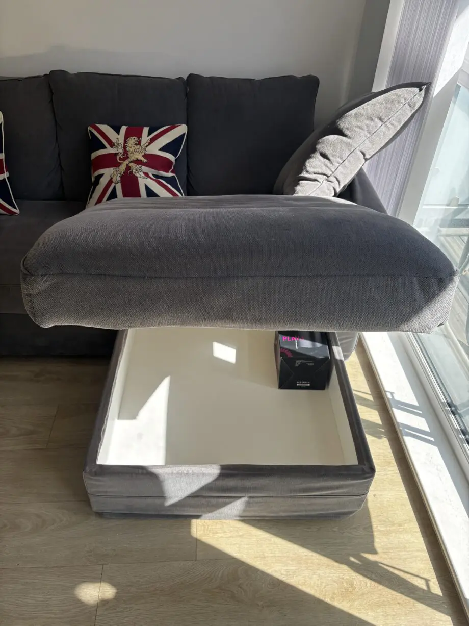 IKEA GRÖNLID - 3-seat sofa with chaise longue - medium grey (NOT a sofa bed!)