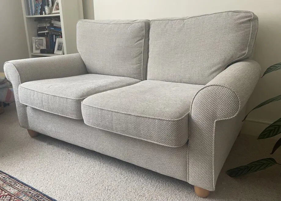 Laura Ashley 2 seater sofa in natural with light oak legs