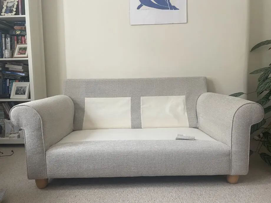 Laura Ashley 2 seater sofa in natural with light oak legs