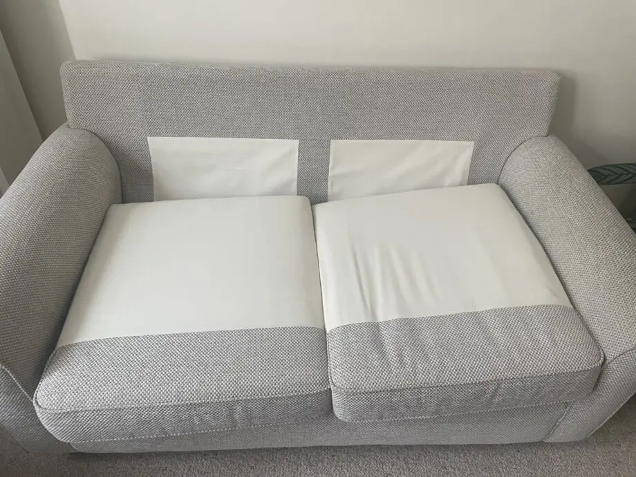 Laura Ashley 2 seater sofa in natural with light oak legs