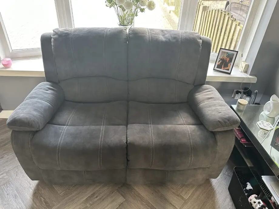 AMC, Charcoal grey, faux suede/ velvet.