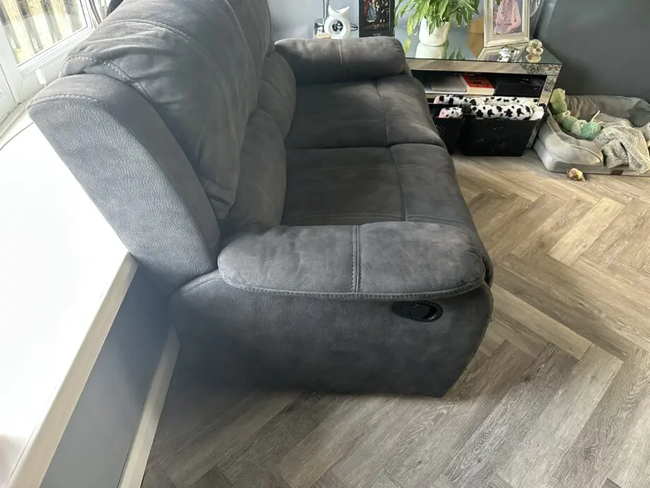 AMC, Charcoal grey, faux suede/ velvet.