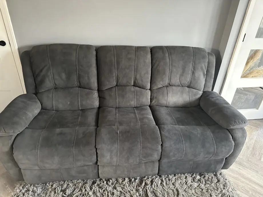 AMC, Charcoal grey, faux suede/ velvet.