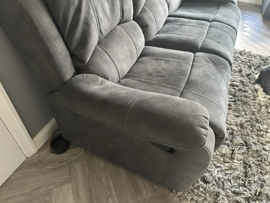 AMC, Charcoal grey, faux suede/ velvet.