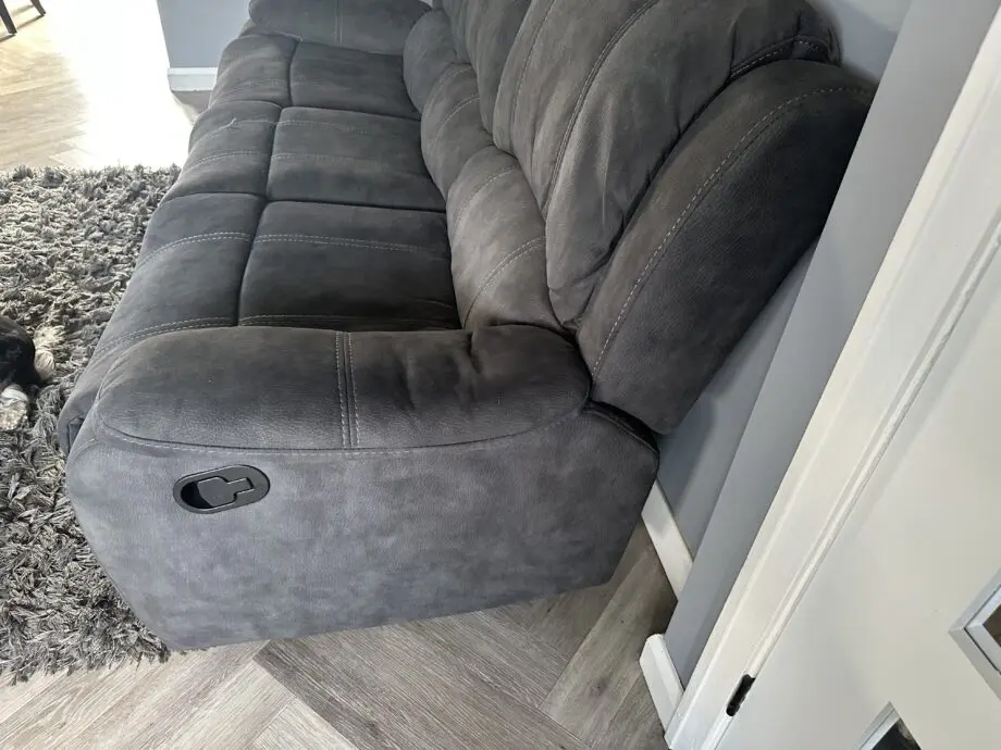 AMC, Charcoal grey, faux suede/ velvet.