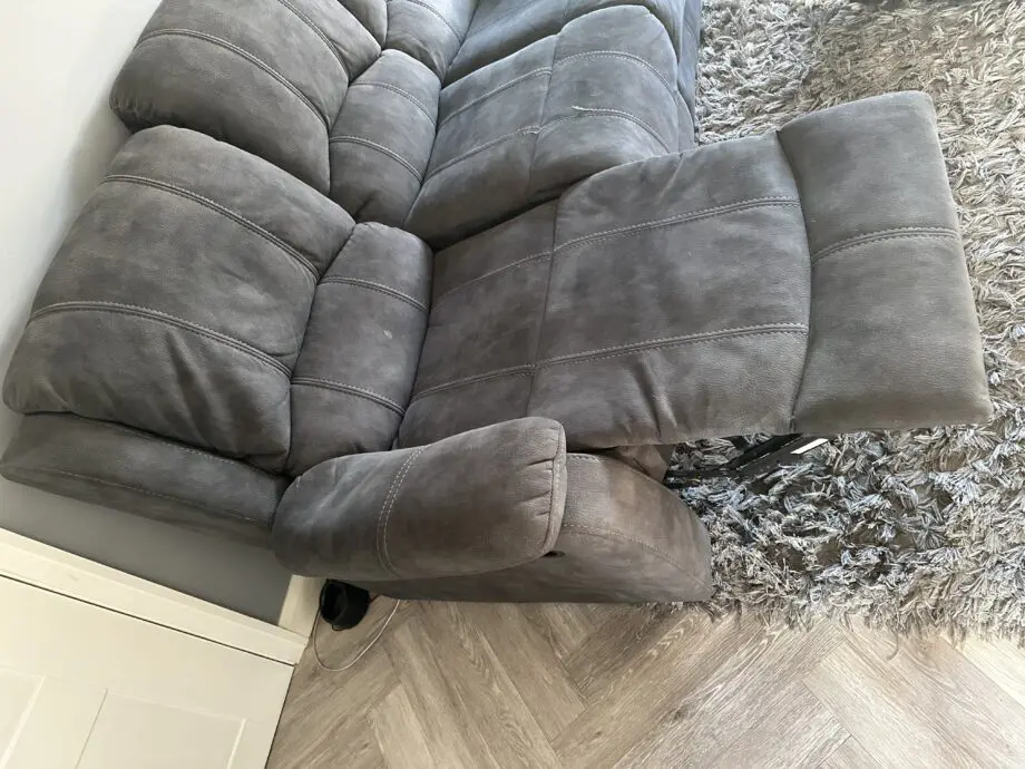 AMC, Charcoal grey, faux suede/ velvet.