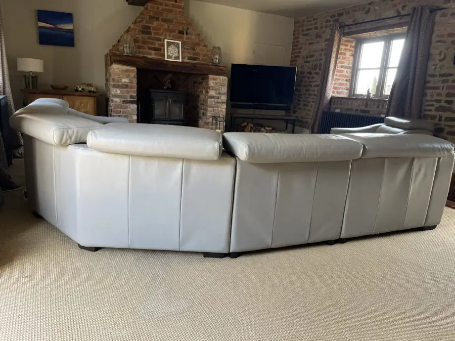 Furniture Village Elixir II Feather Grey Corner Sofa with power recliners and armchair with manual recliner