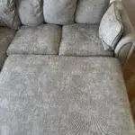 NCF living Battersea hand corner sofa in oatmeal, with fitting footstool left side corner