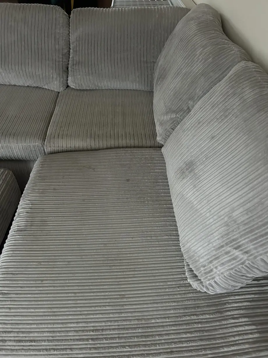 DFS Grey Corner Sofa with Foot Stool