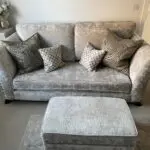 Sofology silver fairmont 3 seater sofas X2 including footstool