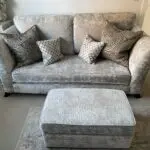Sofology silver fairmont 3 seater sofas X2 including footstool