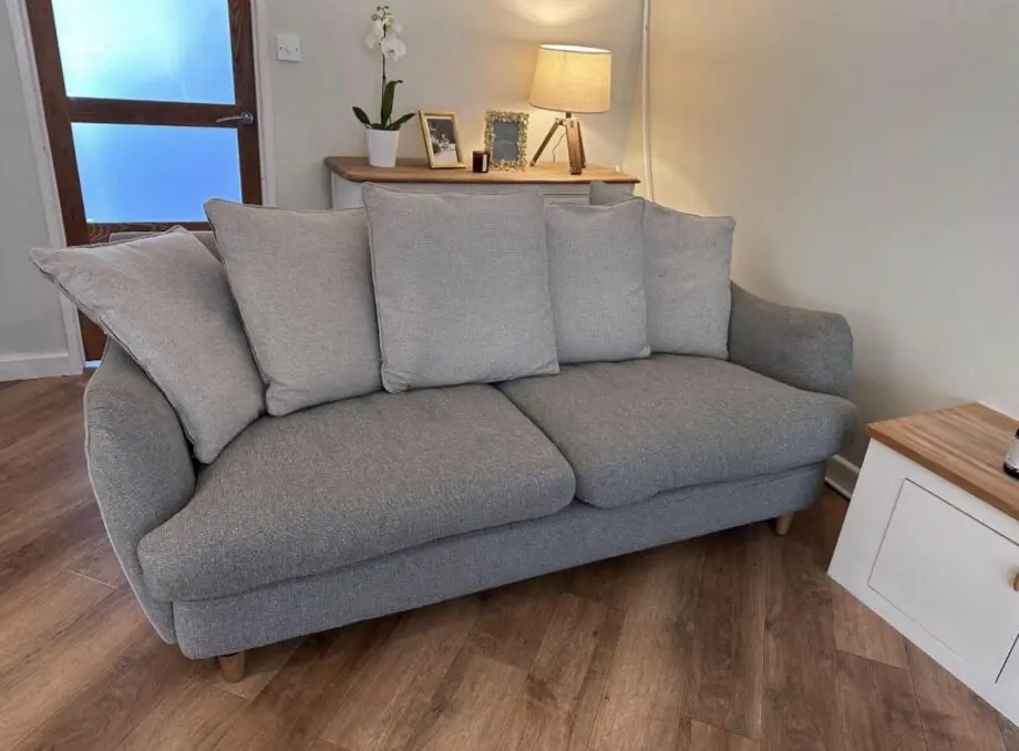 Grey 3 Seater Sofa - reversible, washable cushions