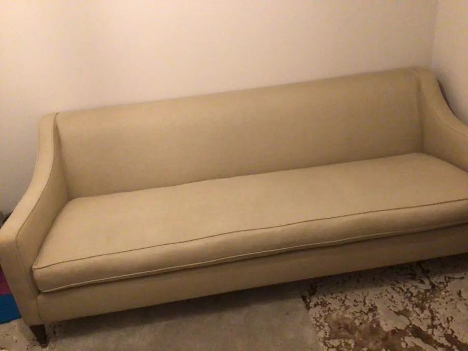 Hogarth 3.5 beige seater sofa with single seat cushion