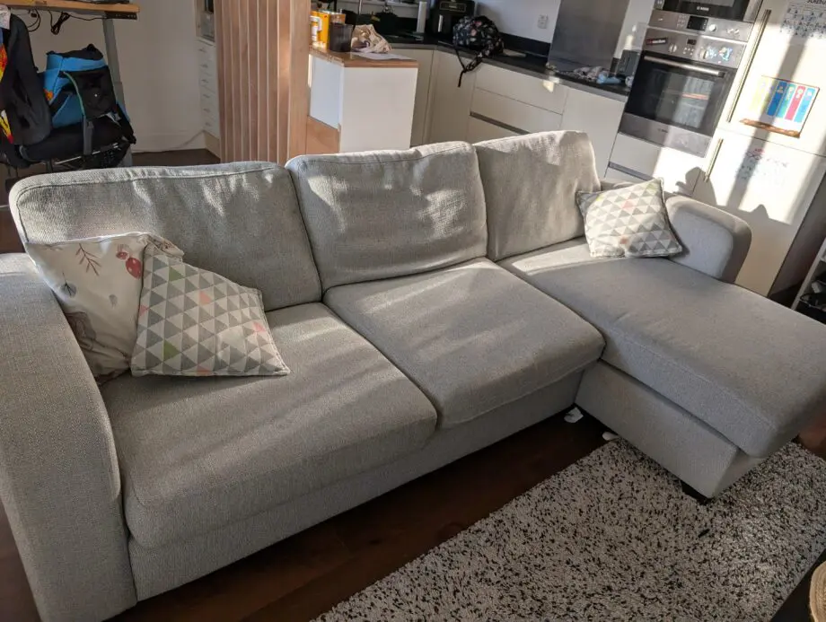 DFS Silver Layla sofa L-shaped 3 seater